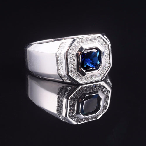 Silver Blue Sapphire Rings